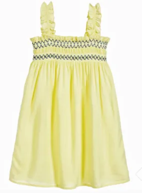 3Pommes Girls Yellow Smocked Sun Dress