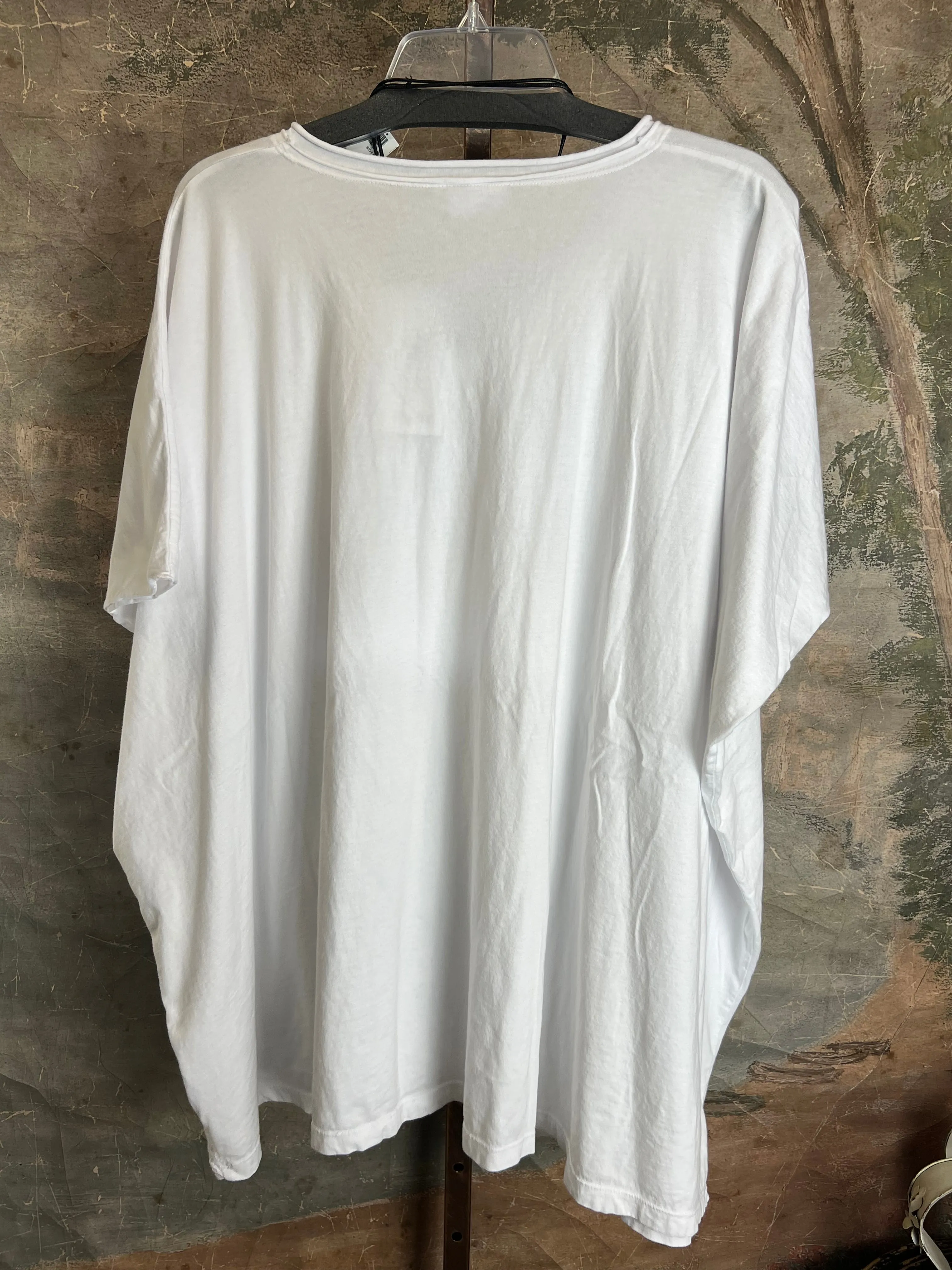 8715 Solid V-Elbow Tunic Tshirt-White