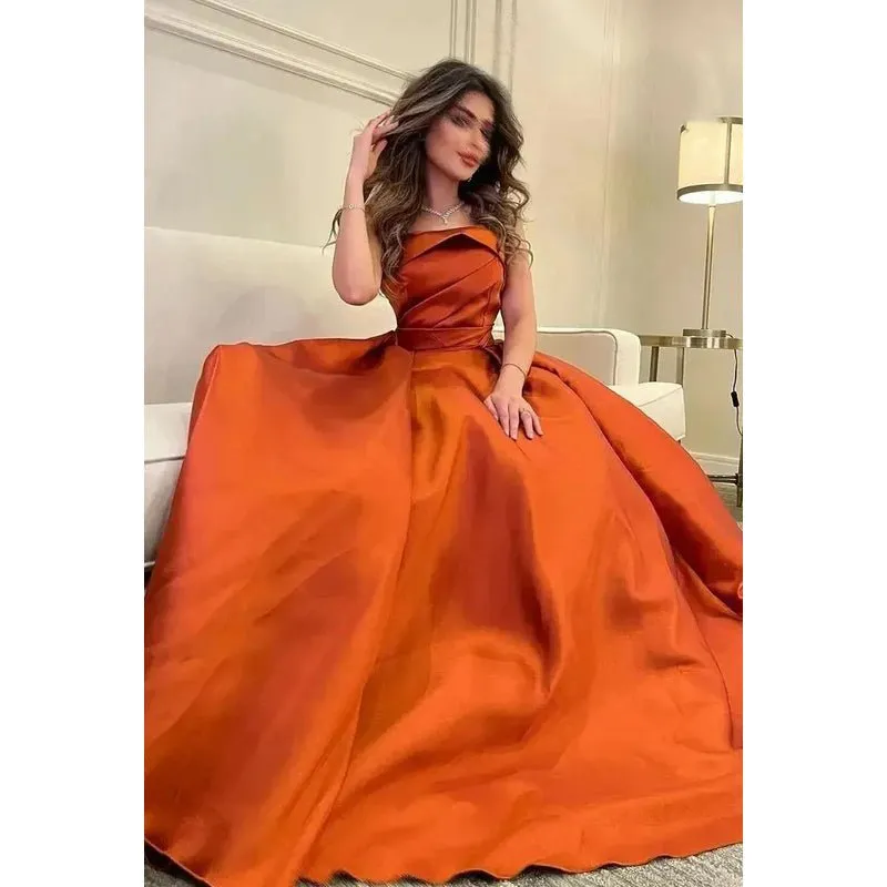 A-Line Classic & Timeless Off-Shoulder Sleeveless Ruched Formal Party Prom Dress