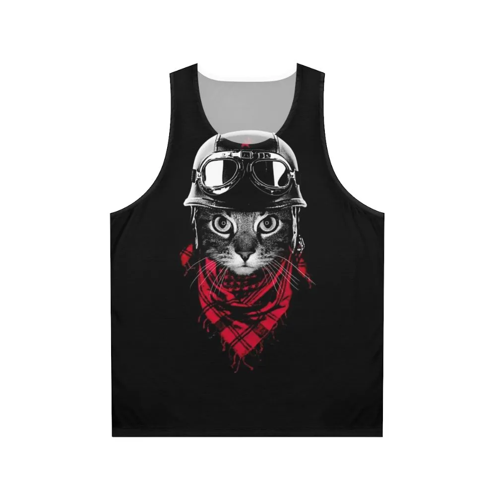Adventurer Cat Unisex Tank Top | Cute Animal Graphics