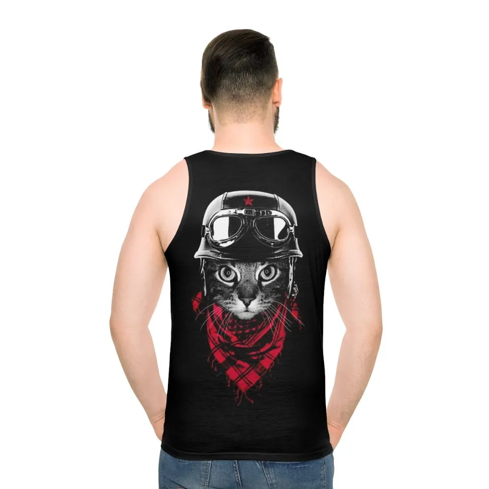 Adventurer Cat Unisex Tank Top | Cute Animal Graphics