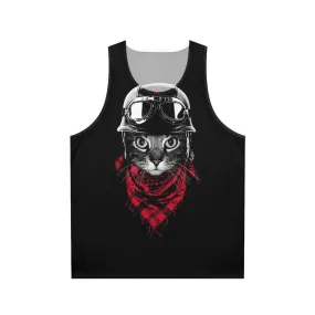 Adventurer Cat Unisex Tank Top | Cute Animal Graphics