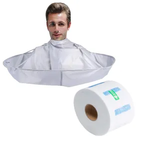 Aethland Hair Cutting Cape Umbrella, Waterproof Hairstylist Simple Design HairCut Cape, 1×Barber Cape and 1× Neck Strips 2.4 x 14" for Salon&Home Use