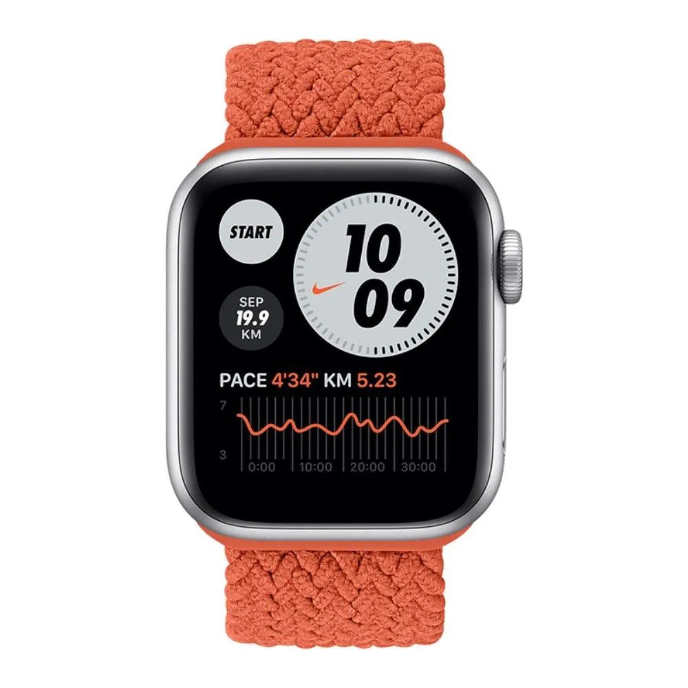 Apple Watch (45mm) elastic watch strap - Orange Red / Size: XL