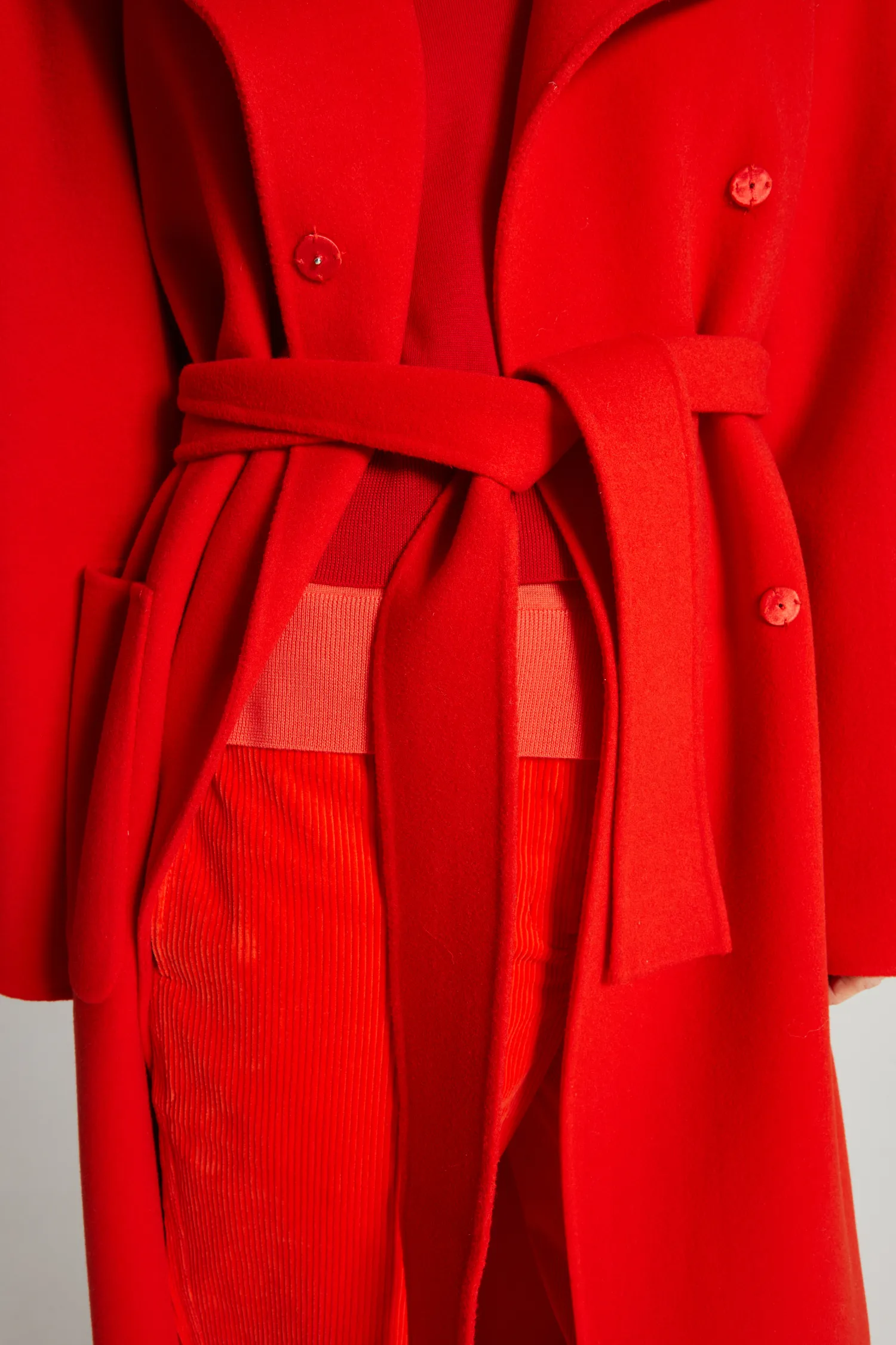 Aspen Wool Coat, Poppy Red