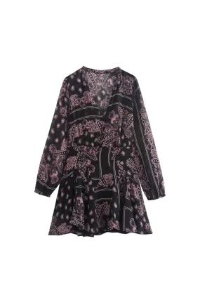 'Aubree' Loose Simple Print Short Dress