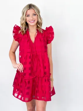 Aubrey - Ruffle Shoulder Dress