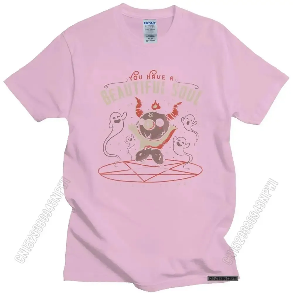 Baphomet's Beautiful Soul Men's Cotton T-Shirt – Subversive Gothic Occult Goat Tee for Casual Summer Style