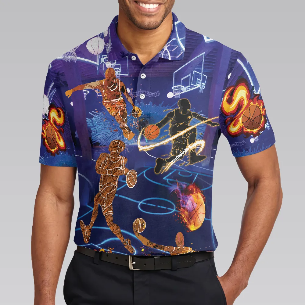 Basketball It's In My DNA Polo Shirt, Blue Basketball Shirt Design, Basketball Team Polo Shirt