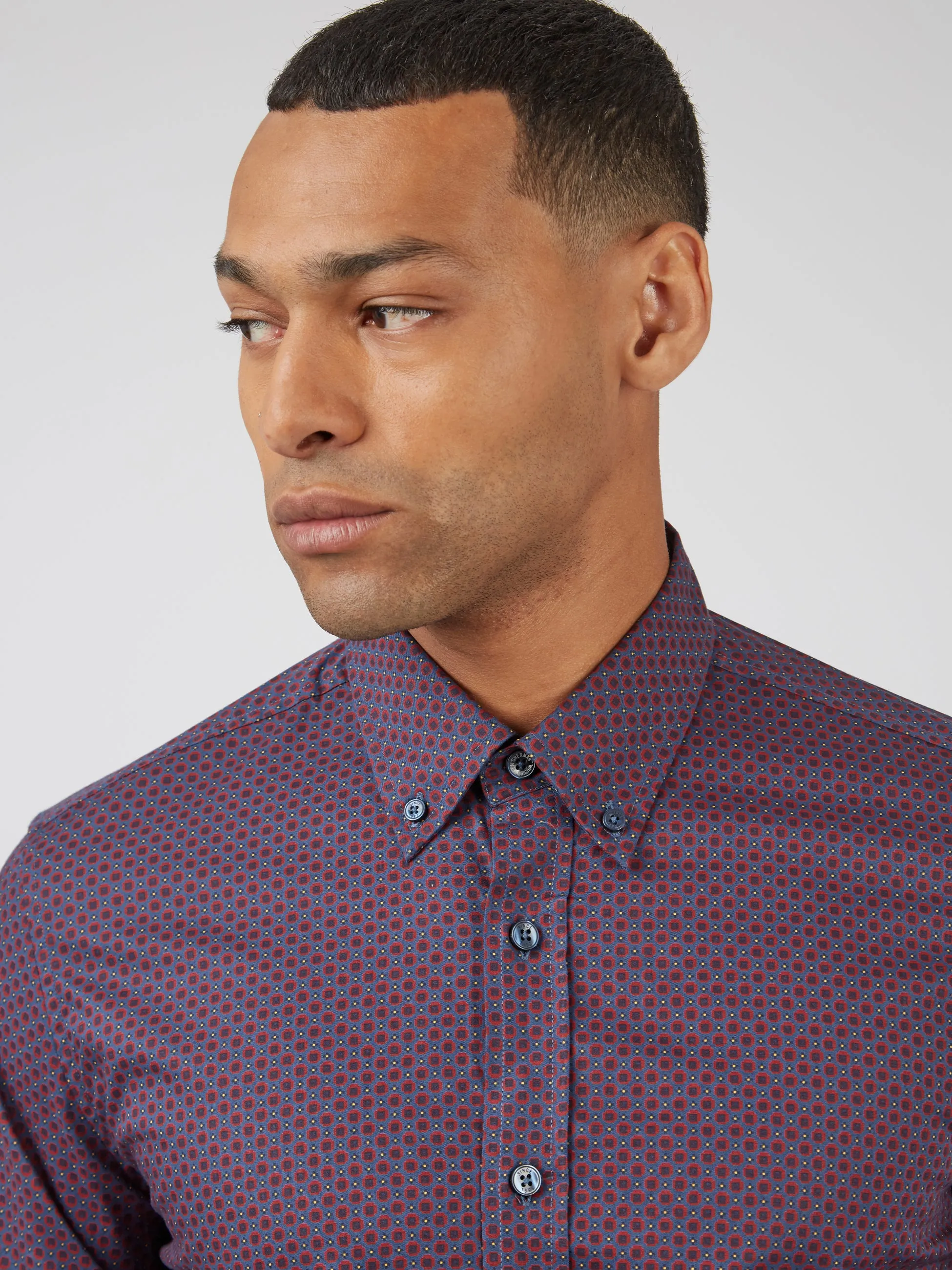 Ben Sherman Micro Geo Print Shirt - Red