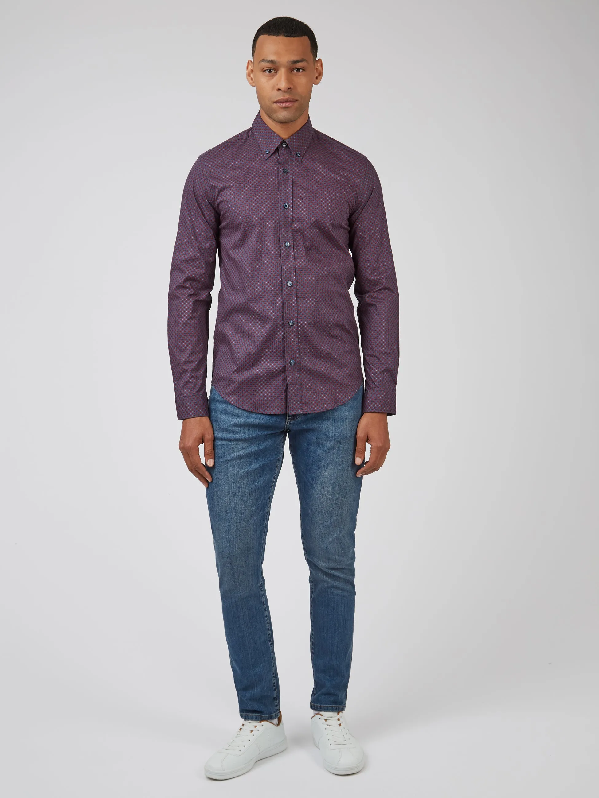 Ben Sherman Micro Geo Print Shirt - Red