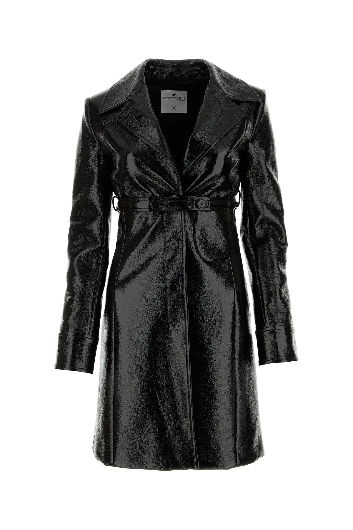Black vinyl overcoat