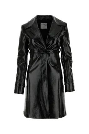 Black vinyl overcoat