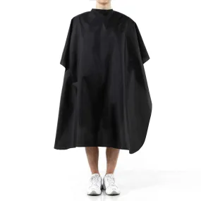 Black Waterproof Hair Salon Cape Professional Barber Cape with Metal Snap Closure Hair Cutting Cape for Adults Water Resistant Hairdressing Cape 59" x 47" (Pack of 1) Pack of 1
