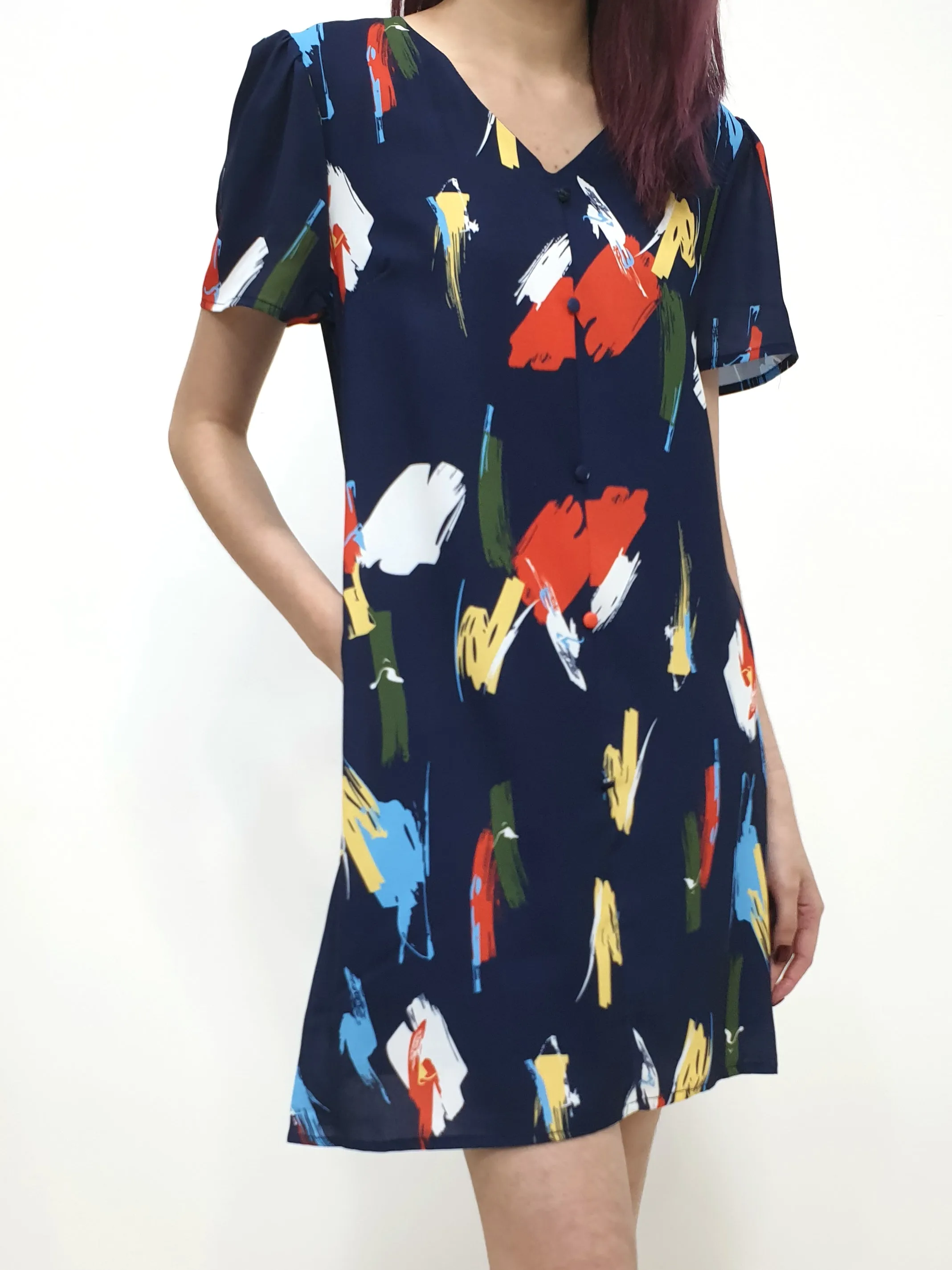 Brush Stroke Shift Dress