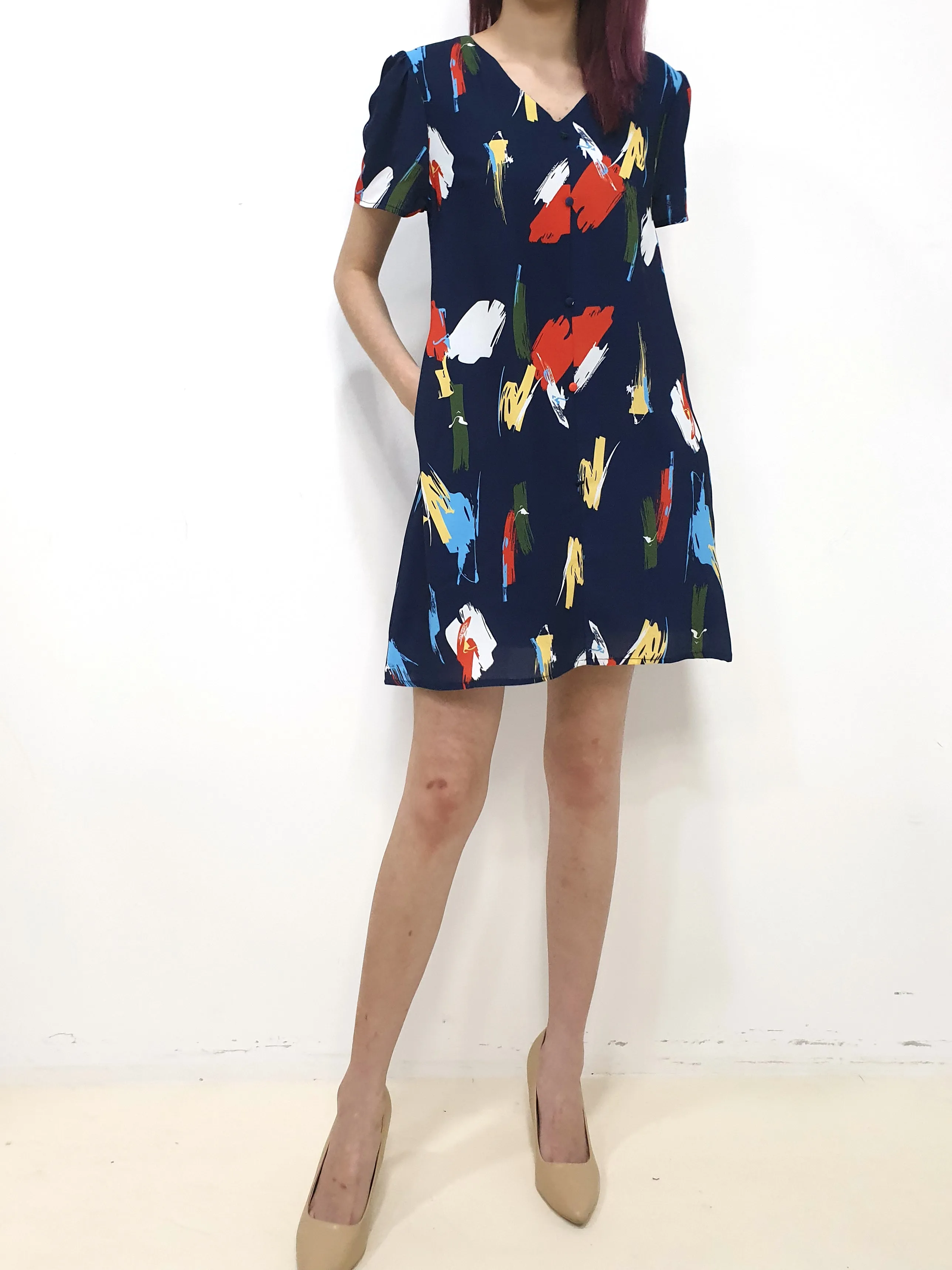 Brush Stroke Shift Dress