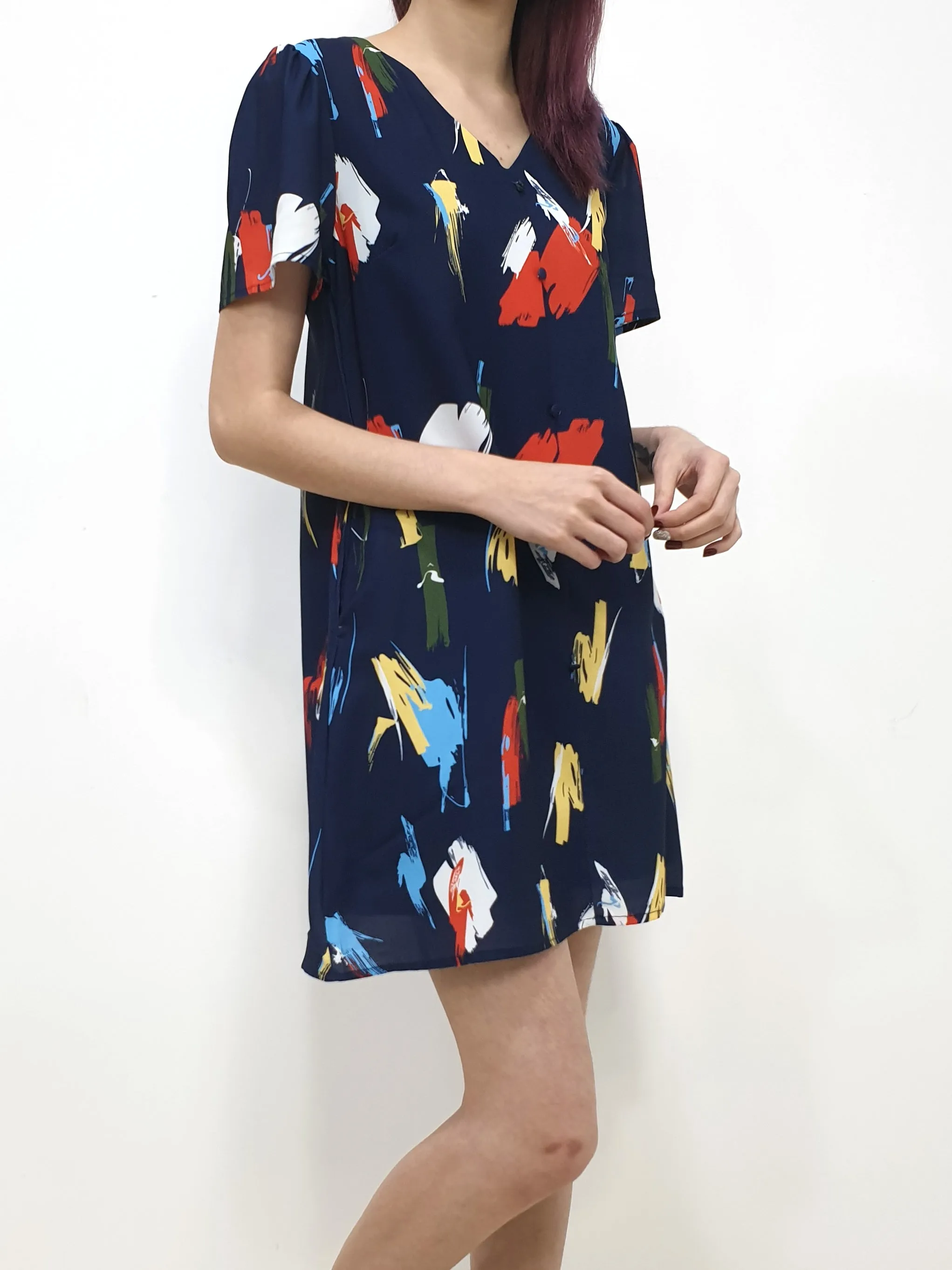 Brush Stroke Shift Dress