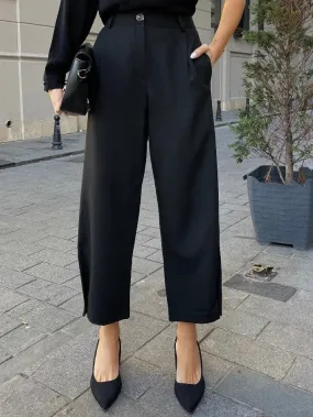 Button Style Black Pant