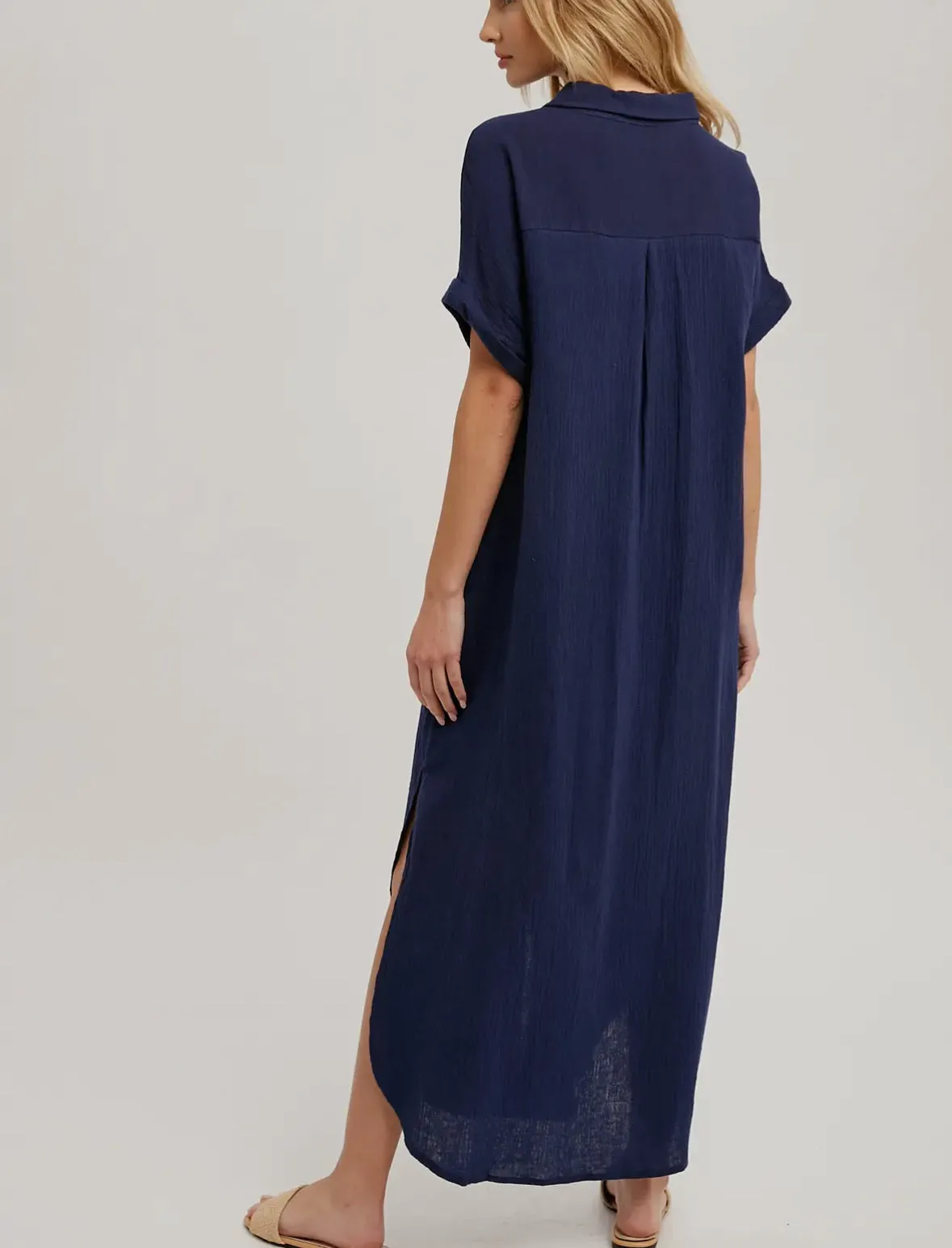 Button Up Maxi Shirt Dress