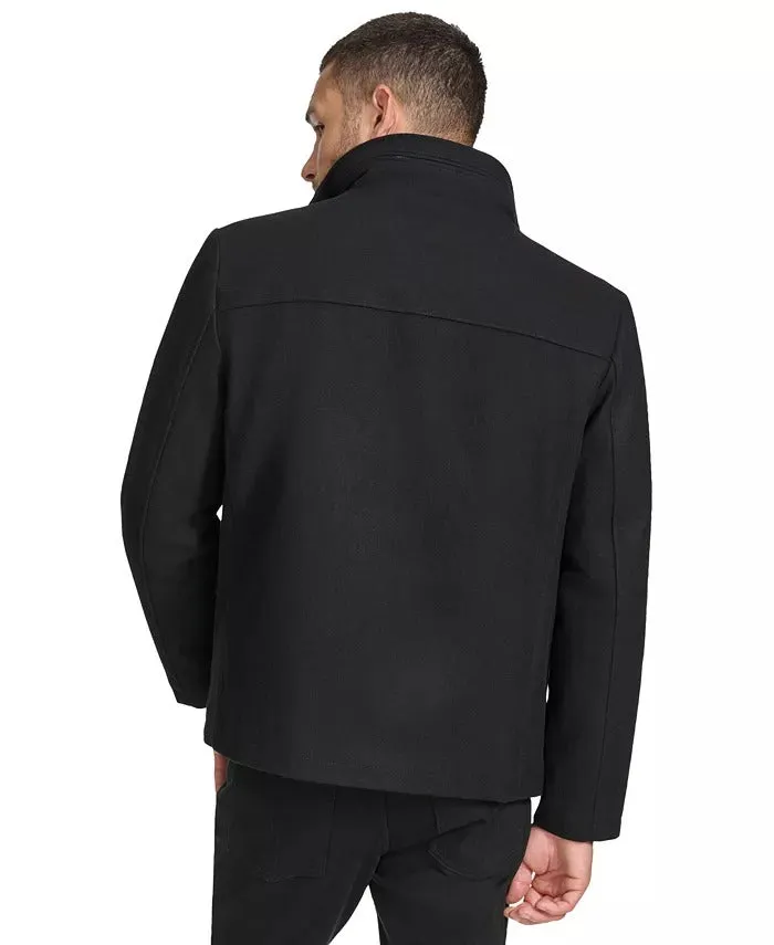 Calvin Klein Men's Hipster Full Zip Jacket Coat Zip Out Hood Black Medium