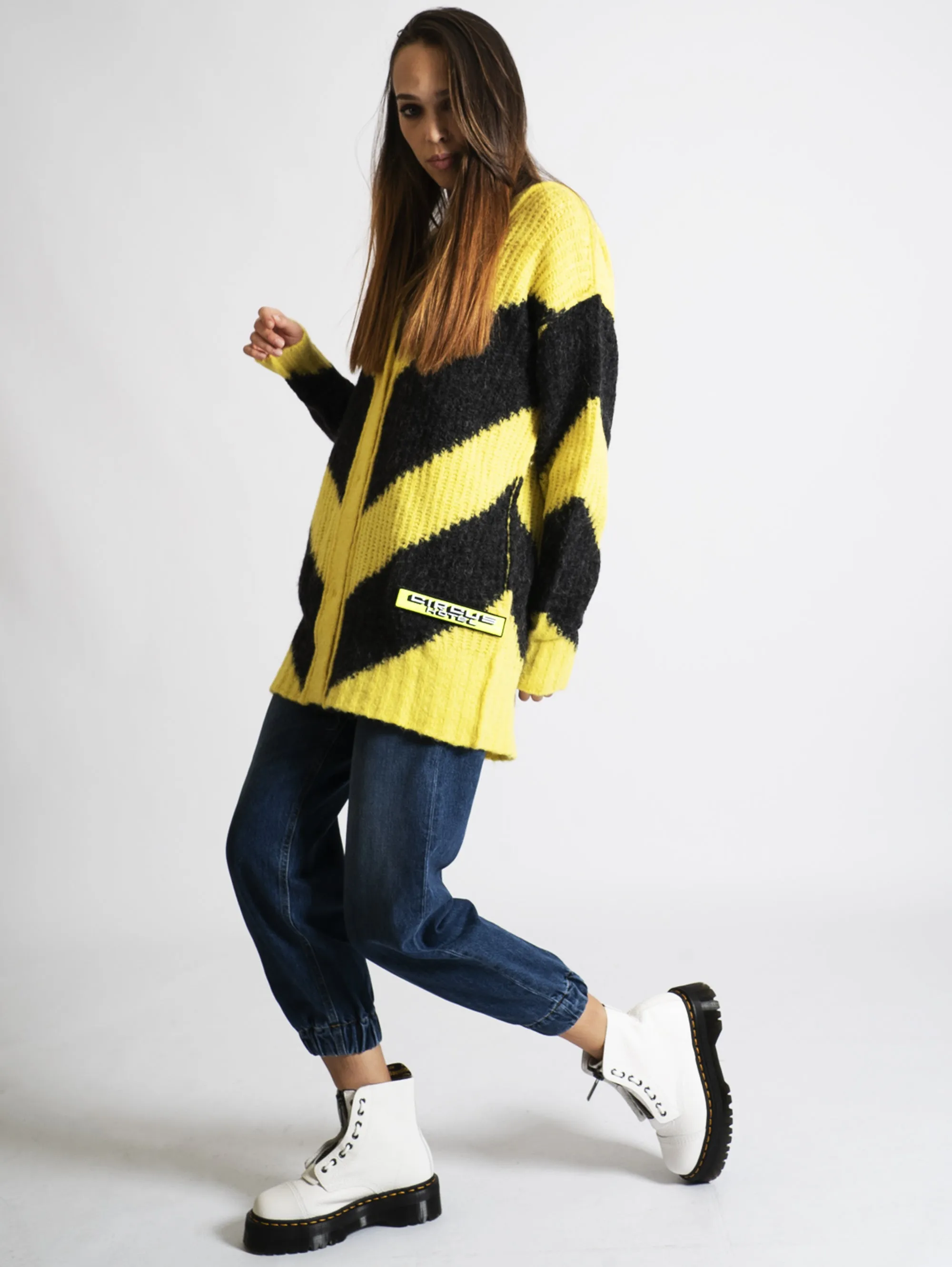 Cardigan Maxi  Lemon/Black