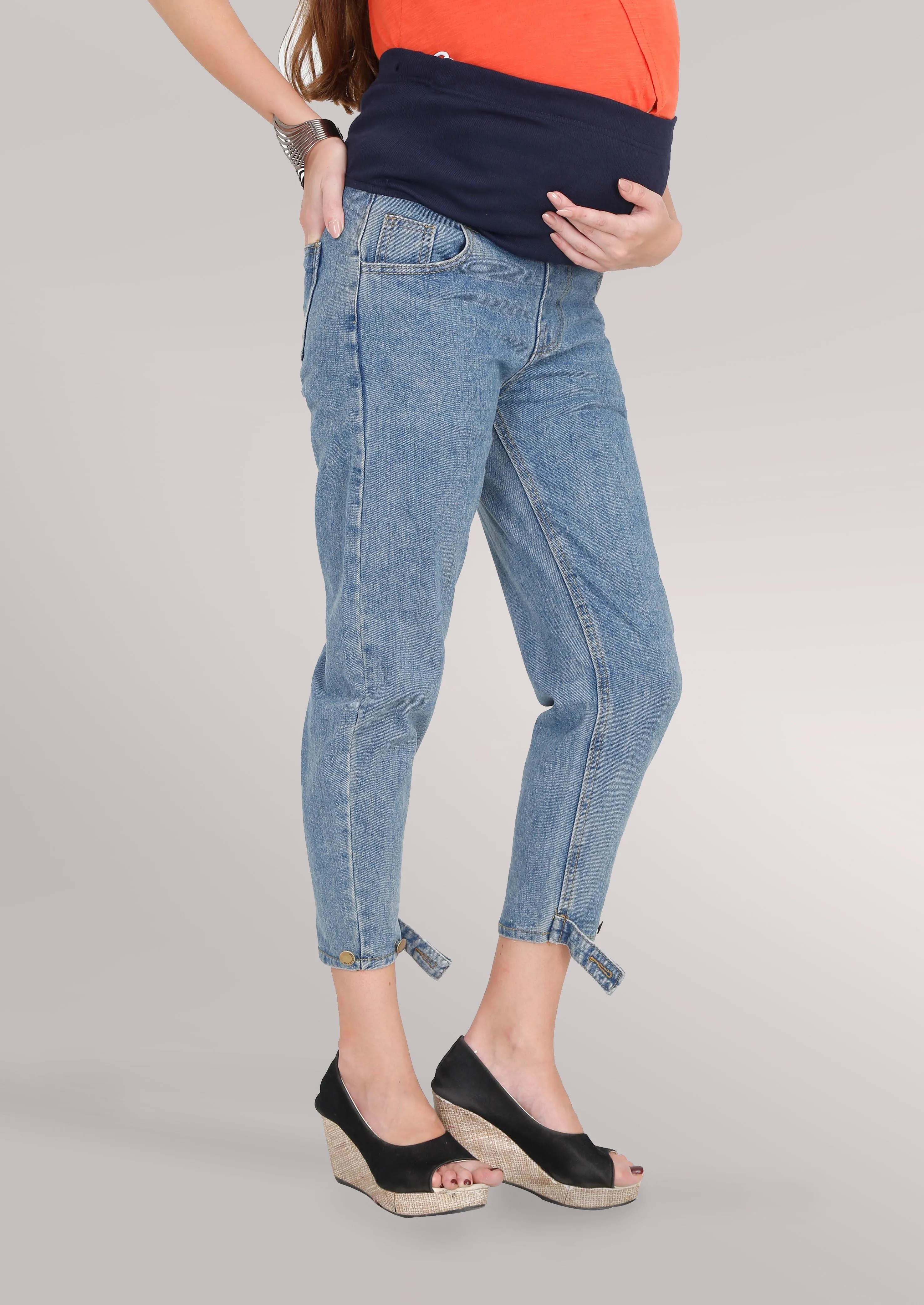 Casual Blue Denims with Belly Support