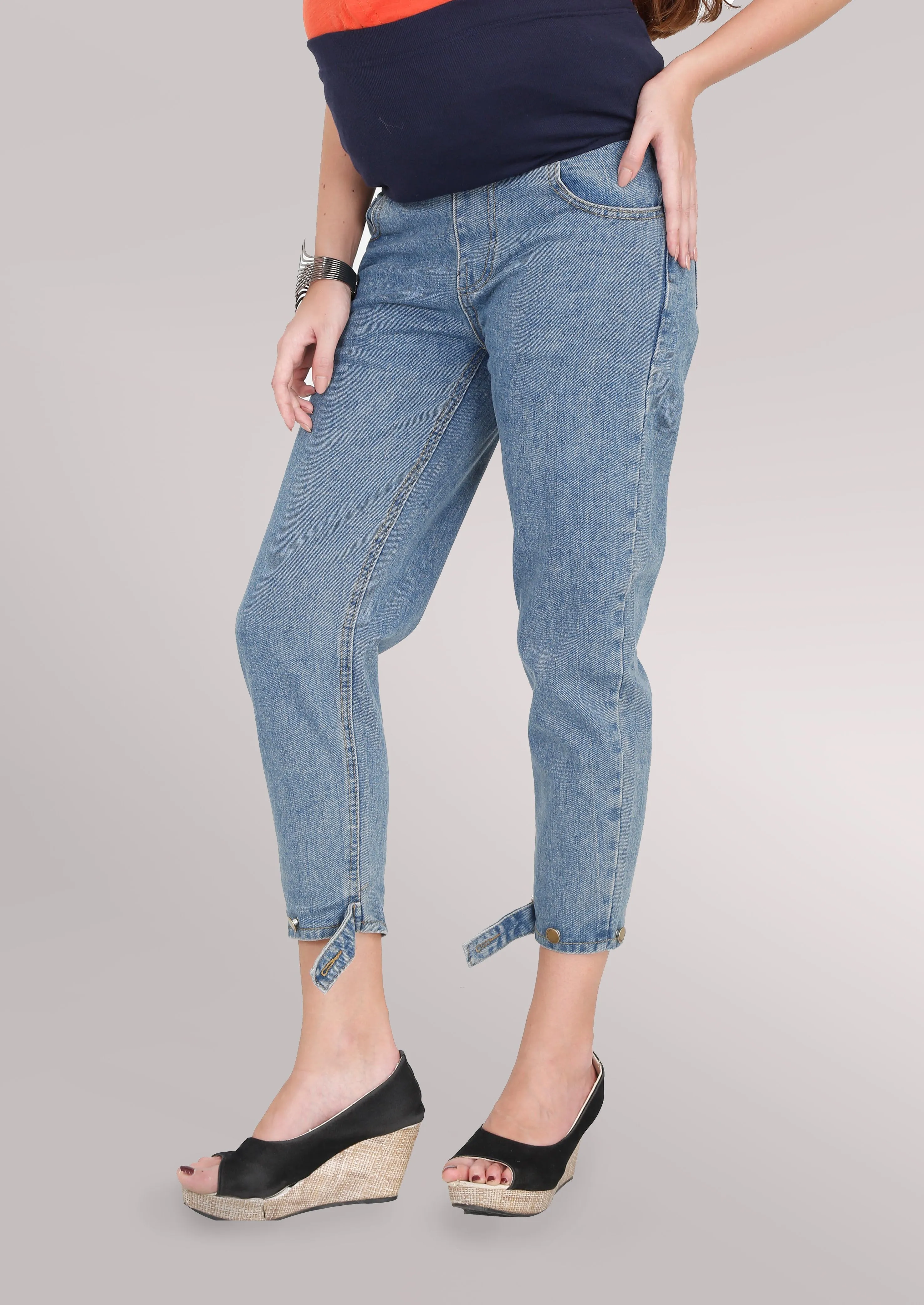 Casual Blue Denims with Belly Support