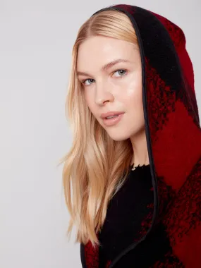 Charlie B Fall 2023-C6267-174B- Plaid Wool Coat-Ruby