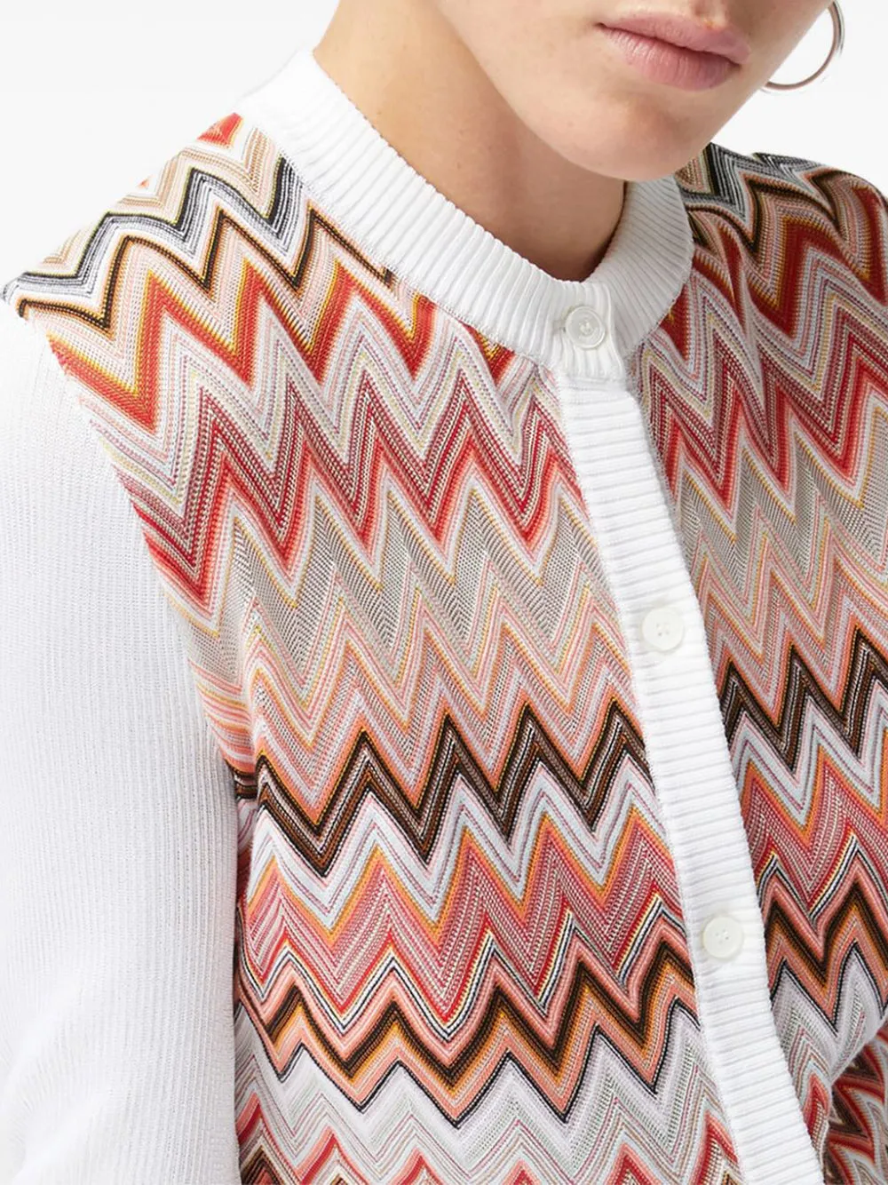 Chevron Contrast Cardigan
