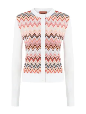 Chevron Contrast Cardigan