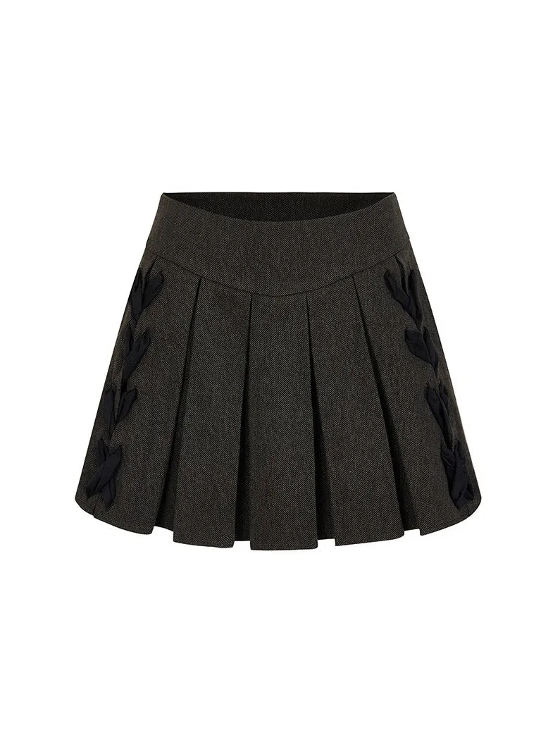 Chic Braid Cute Set-Up Zip Natural Jacket＆Skirt