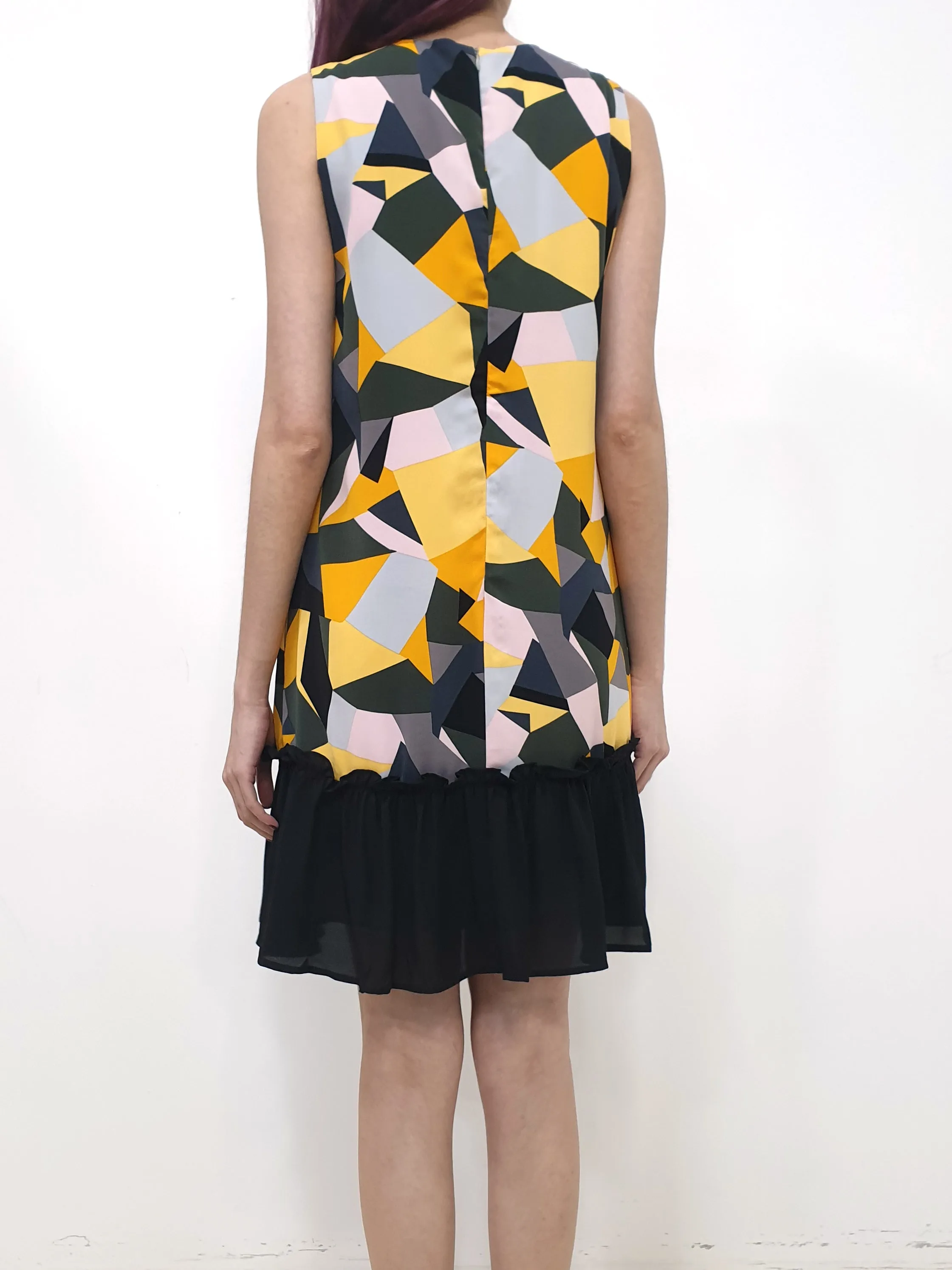 Colour Symphony Ruffles Hem Dress - Yellow