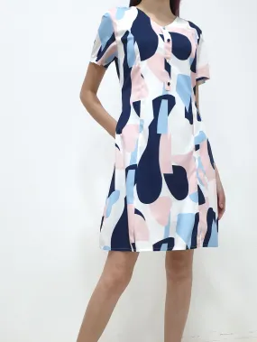Colourblock Sleeved Dress (Non-returnable)
