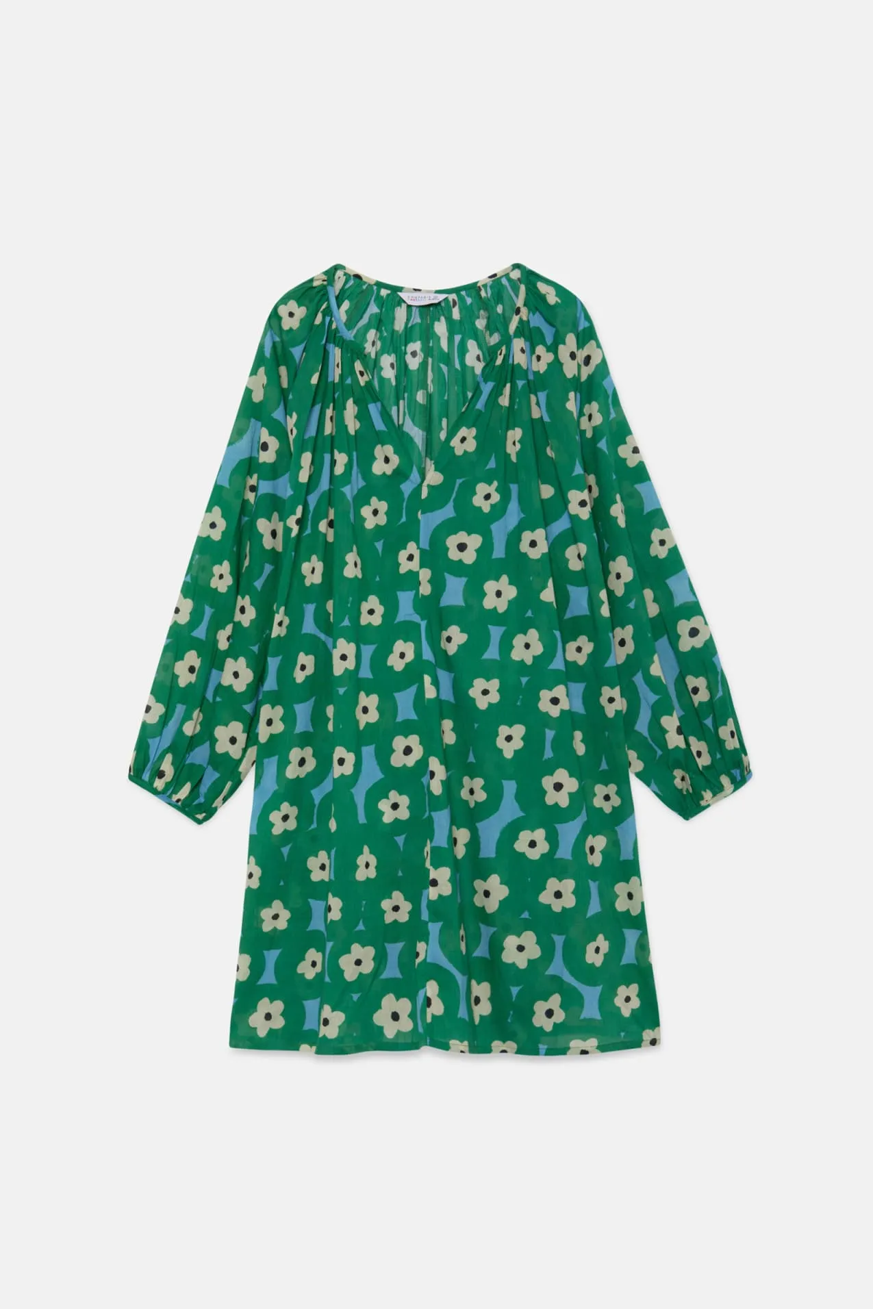 Compania Fantastica Beach Green Flower Print mini tunic dress
