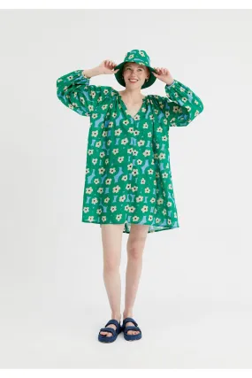 Compania Fantastica Beach Green Flower Print mini tunic dress