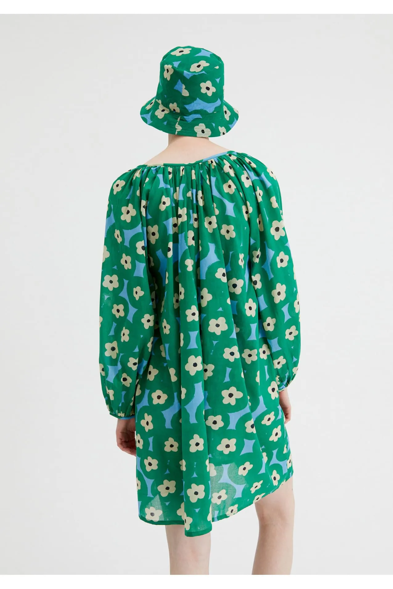 Compania Fantastica Beach Green Flower Print mini tunic dress