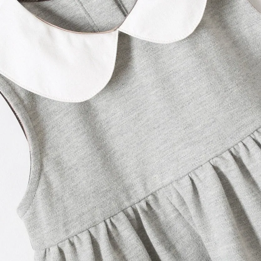 Cordelia Cotton Girls' Dress in Gray