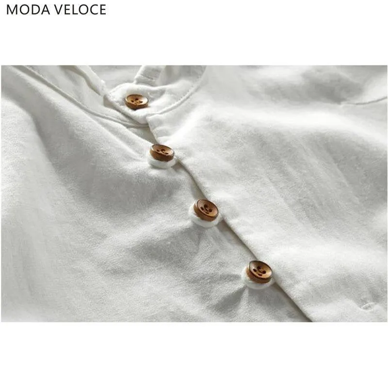 Cotton Linen Long Sleeve Slim Fit Shirt