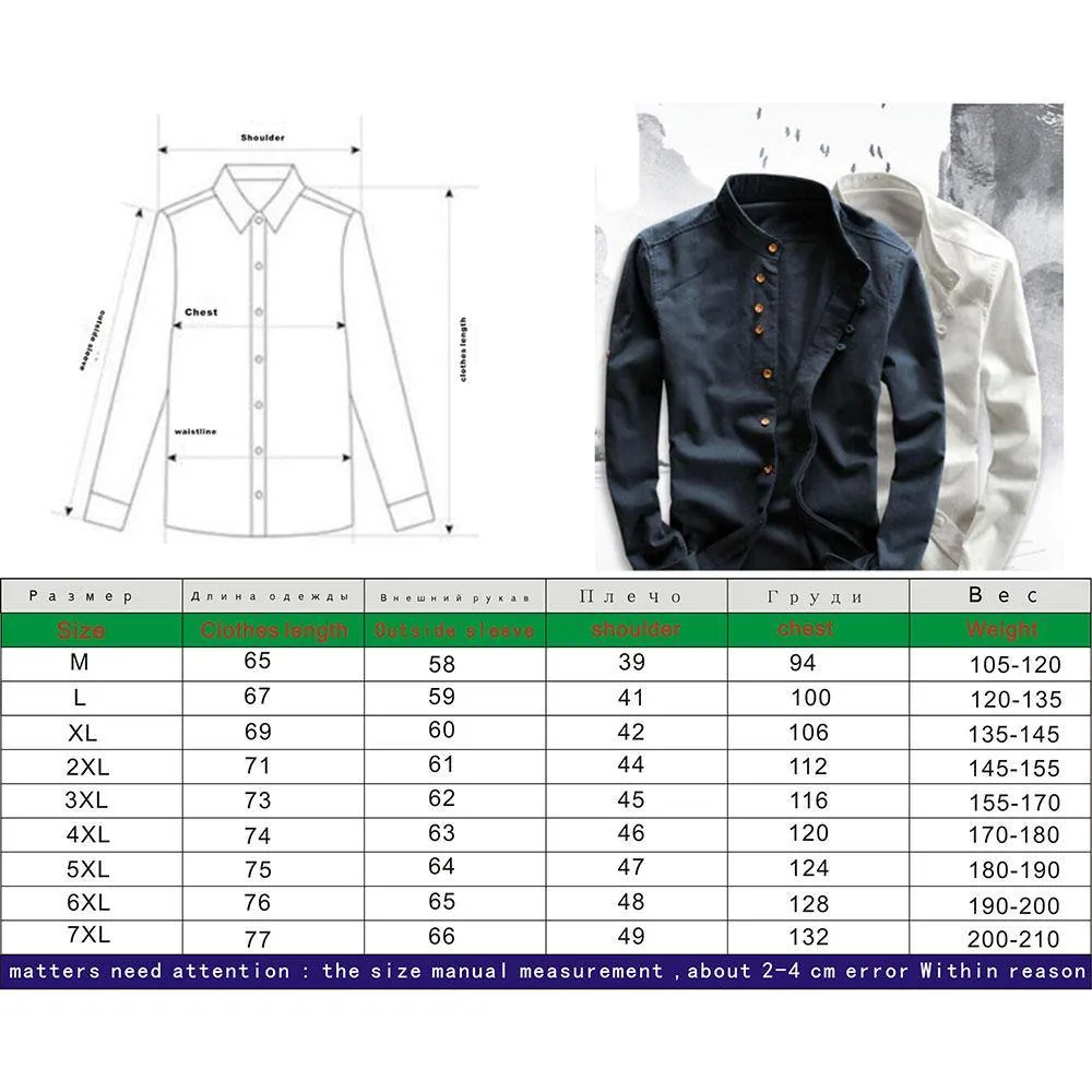 Cotton Linen Long Sleeve Slim Fit Shirt