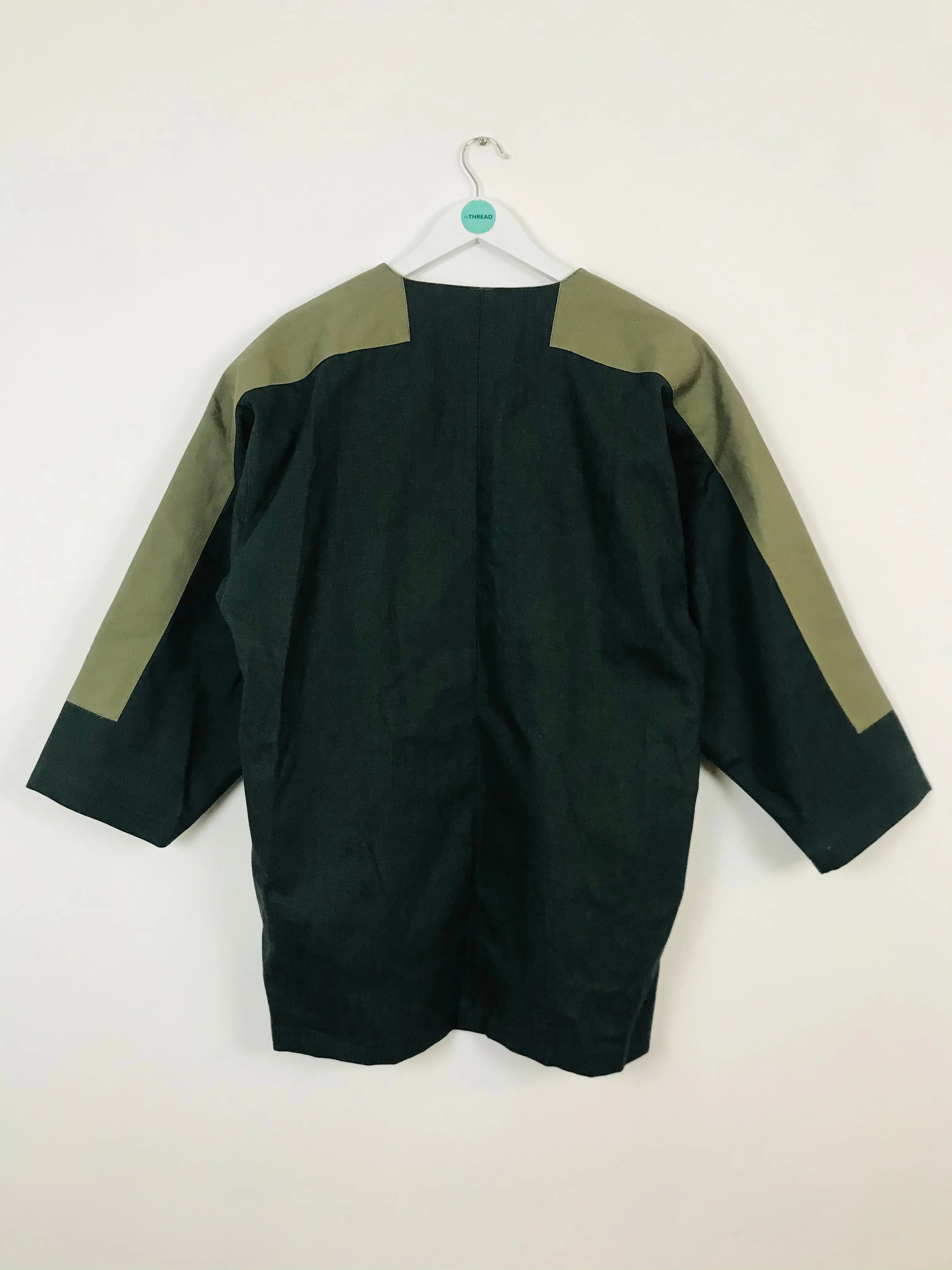 Current/Elliott Womens Oversized Collarless Overcoat | UK8-10 | Green