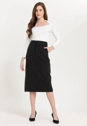 CYNARA Pencil Cut Midi Skirt