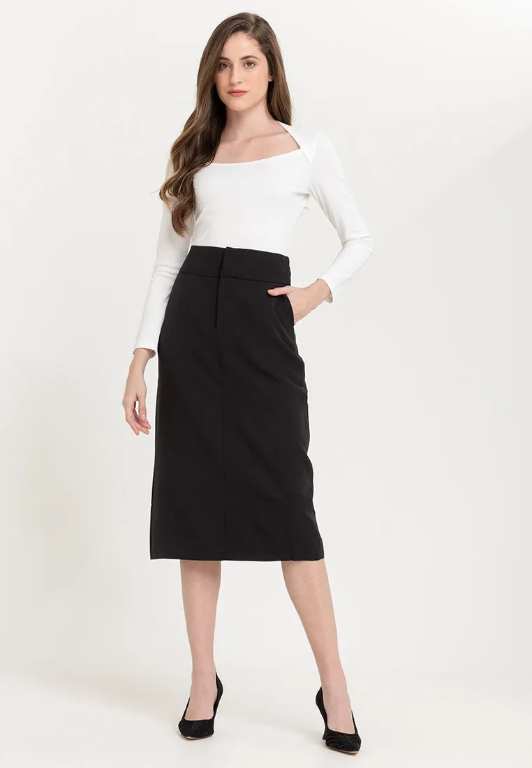 CYNARA Pencil Cut Midi Skirt