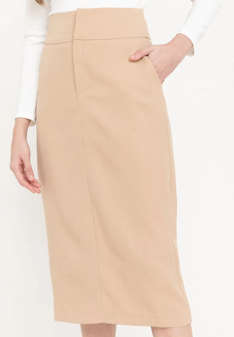 CYNARA Pencil Cut Midi Skirt