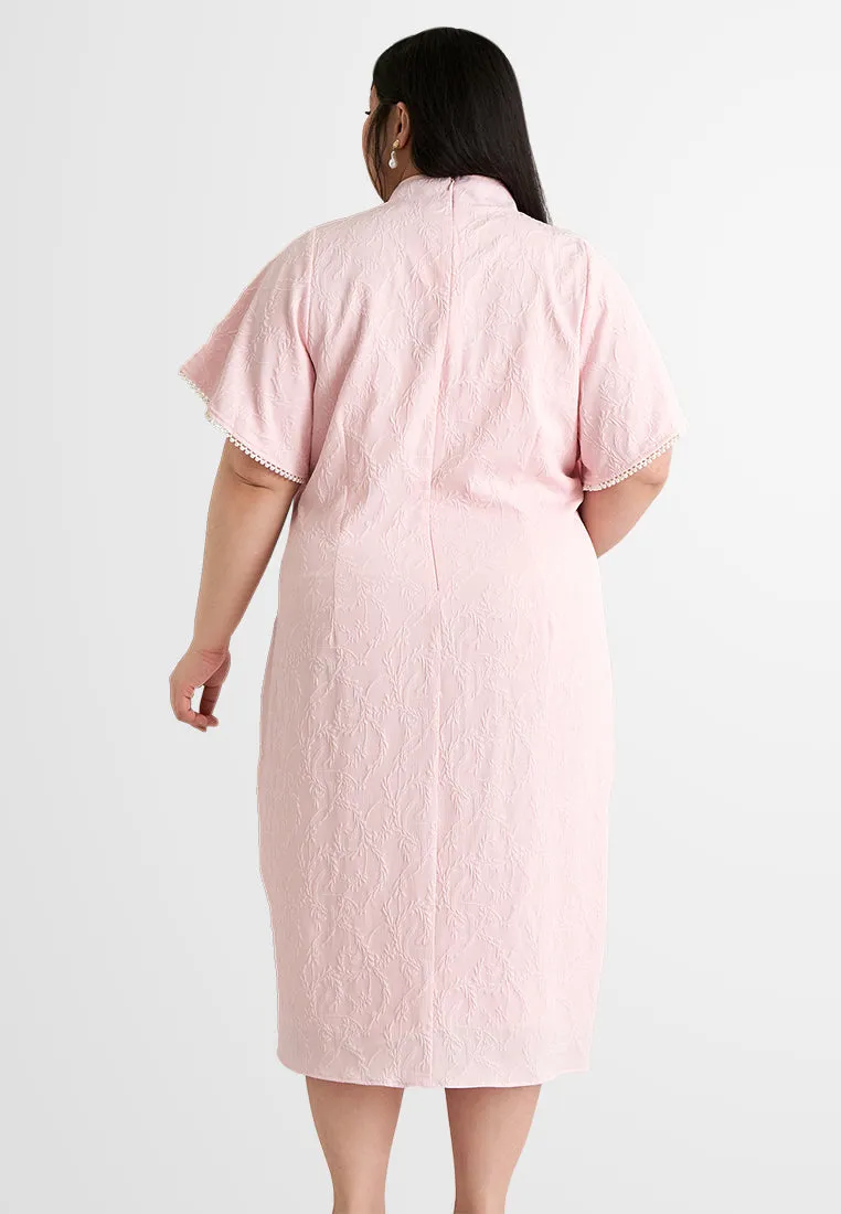 Dailu Textured Flared Sleeves Cheongsam Dress