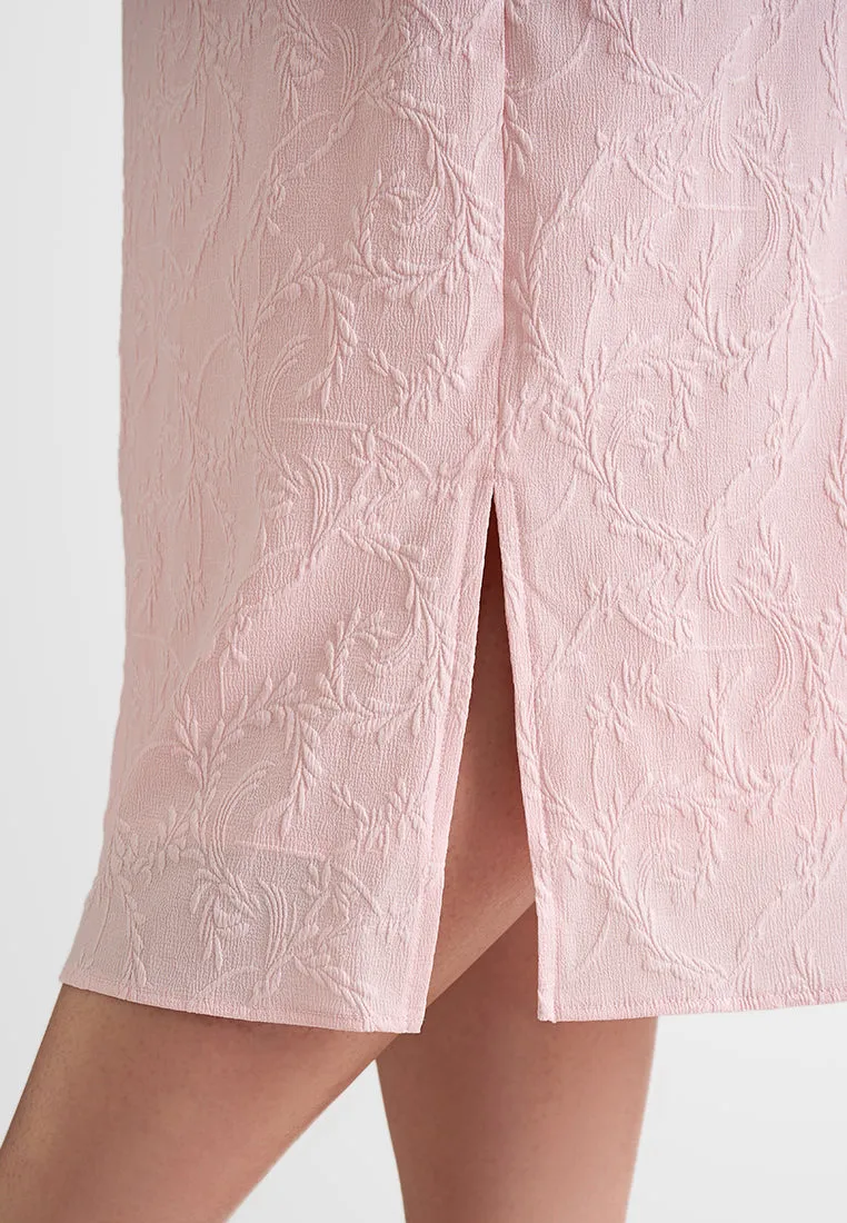 Dailu Textured Flared Sleeves Cheongsam Dress