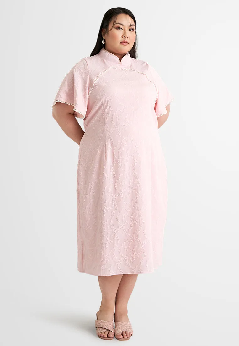 Dailu Textured Flared Sleeves Cheongsam Dress