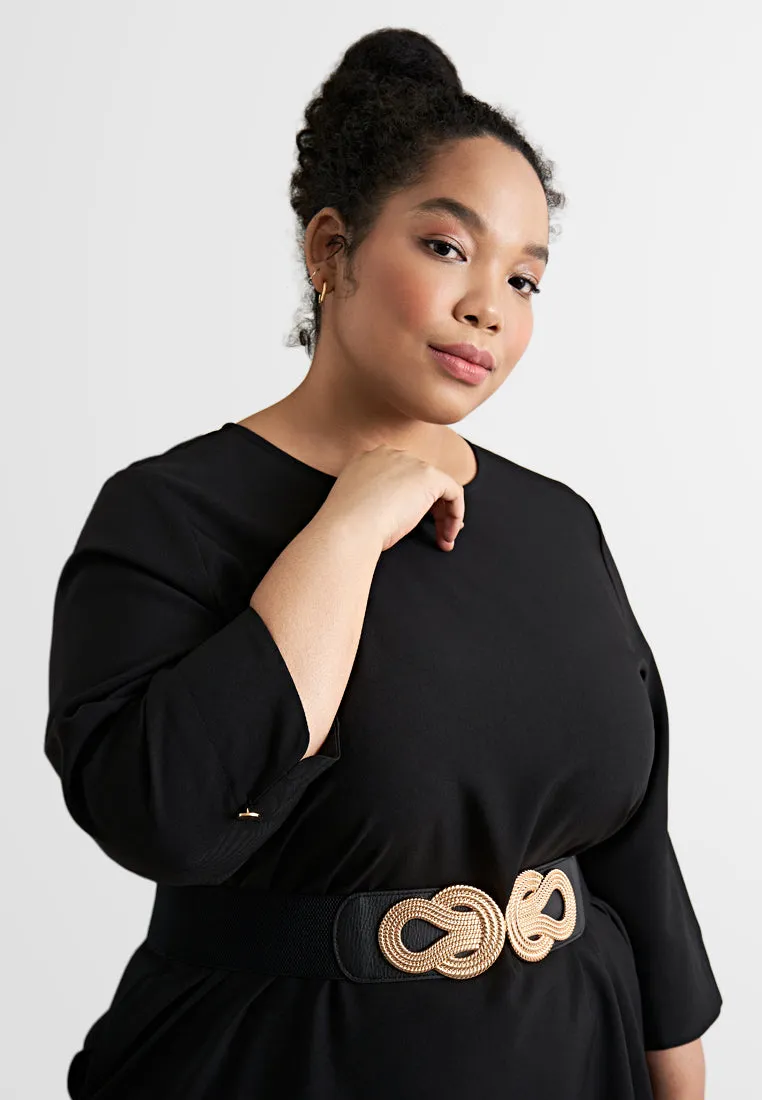 Daria Elegant Quarter Sleeve Shift Dress