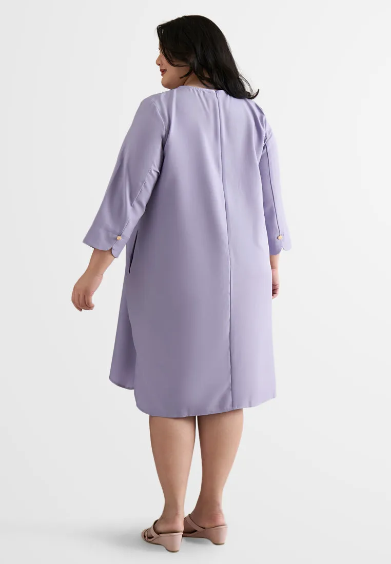 Daria Elegant Quarter Sleeve Shift Dress