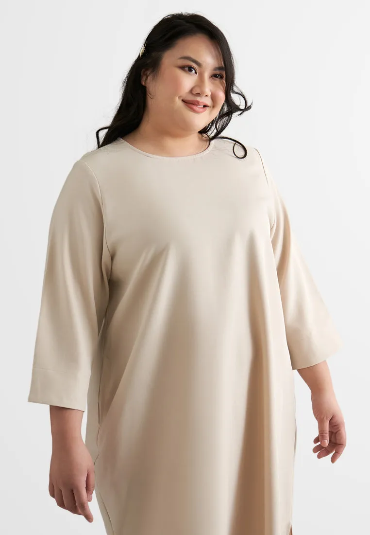 Daria Elegant Quarter Sleeve Shift Dress