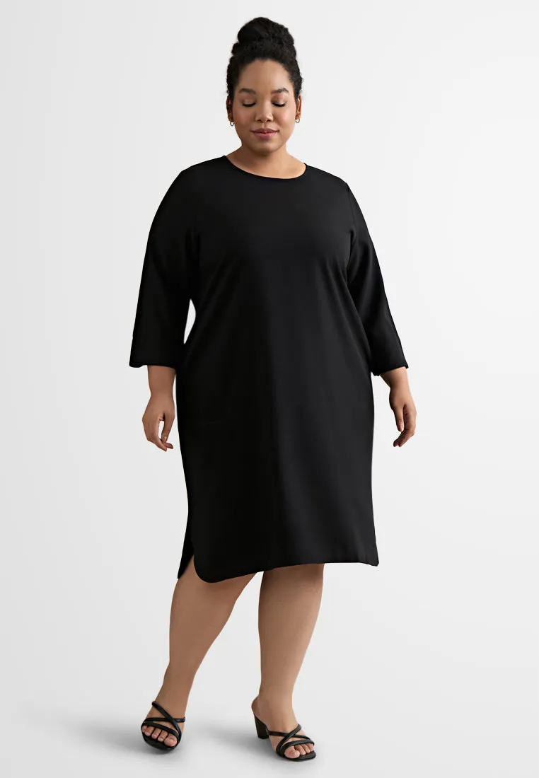 Daria Elegant Quarter Sleeve Shift Dress